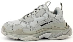 Женские кроссовки Balenciaga Triple S Allover Logo Gray