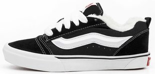 Зимние кеды Vans KNU Skool Winter "Black/White" с мехом