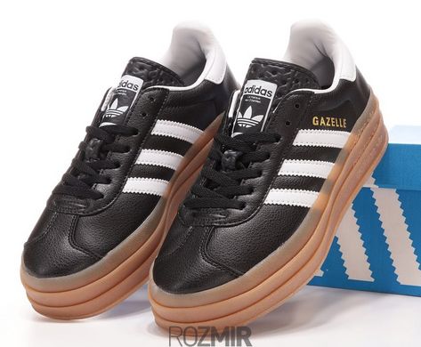 Кроссовки adidas Gazelle Bold atmos Black White Gum IG1733