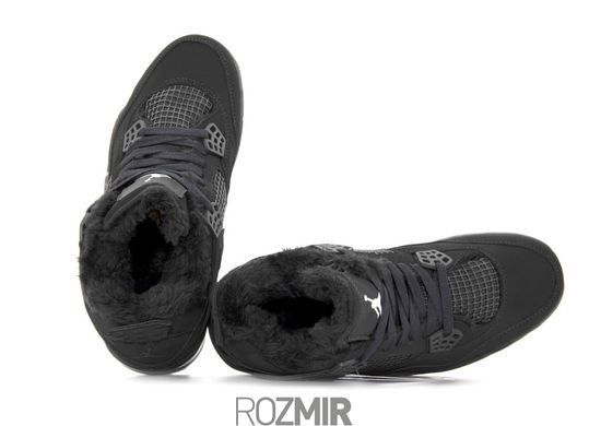 Зимние кроссовки Air Jordan 4 Retro "Mono Black" с мехом