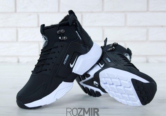 Зимові кросівки ACRONYM x Nike Huarache City Winter "Black/White" з хутром