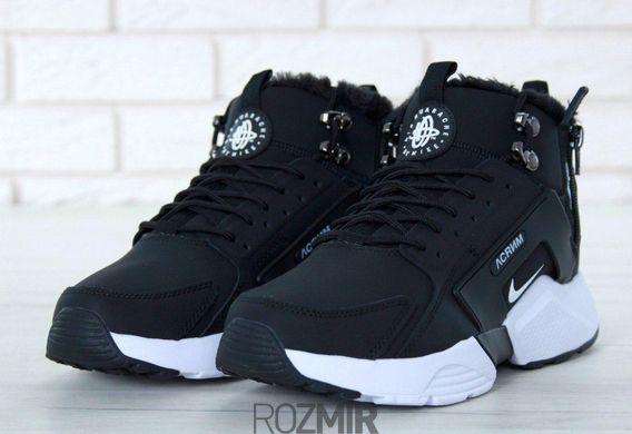 Зимние кроссовки ACRONYM x Nike Huarache City Winter "Black/White" с мехом