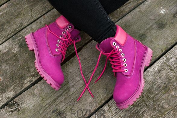 Женские ботинки с мехом Timberland Classic 6 inch Winter "Fuchsia"