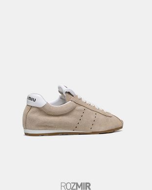 Женские кроссовки Miu Miu Plume suede sneakers "Beige"