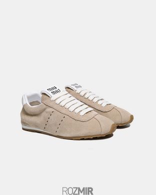 Жіночі кросівки Miu Miu Plume suede sneakers "Beige"