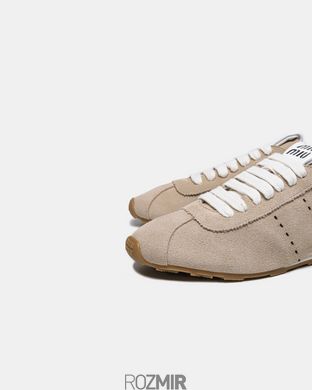 Женские кроссовки Miu Miu Plume suede sneakers "Beige"