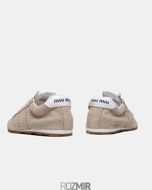 Женские кроссовки Miu Miu Plume suede sneakers "Beige"