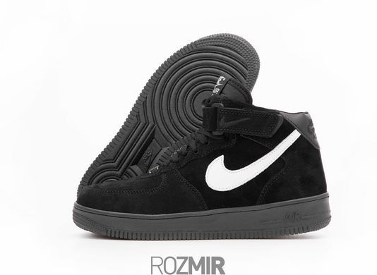 Зимние кроссовки Nike Air Force 1 High Suede Fur "Black/White" с мехом