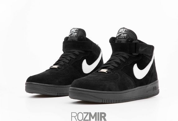 Зимние кроссовки Nike Air Force 1 High Suede Fur "Black/White" с мехом