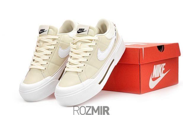 Женские кроссовки Nike Court Legacy Lift "Light Beige/White"