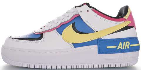 Nike air force 1 yellow sales and blue