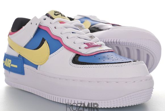 Жіночі кросівки Nike Air Force 1 Shadow "White/Blue Pink Yellow"