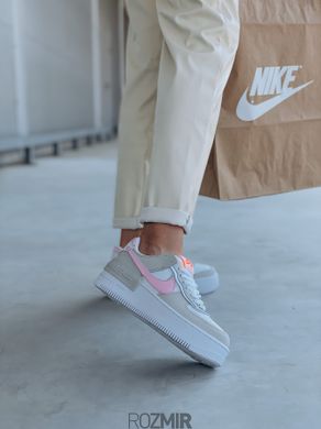 Женские кроссовки Nike Air Force 1 Shadow "White/Photon Dust-Pink Foam" CZ0370-100