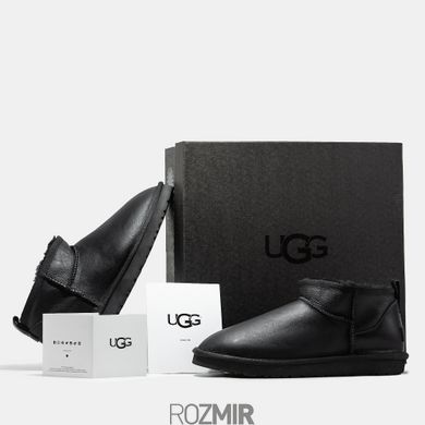 Угги UGG Classic Ultra Mini Leather "Black"