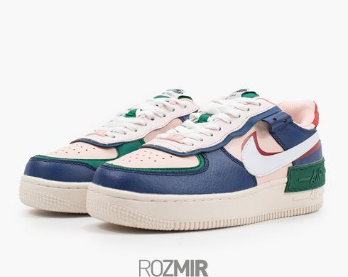 Женские кроссовки Nike Air Force 1 Low Shadow "Mystic Navy / White - Echo Pink - Gym Red"