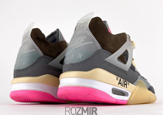 Кроссовки OFF-WHITE x Air Jordan 4 Retro "Grey/Brown-Pink"