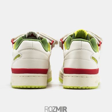 Мужские кроссовки The Grinch x adidas Forum Low "Core White/ Collegiate Red/ Solar Slime" ID3512