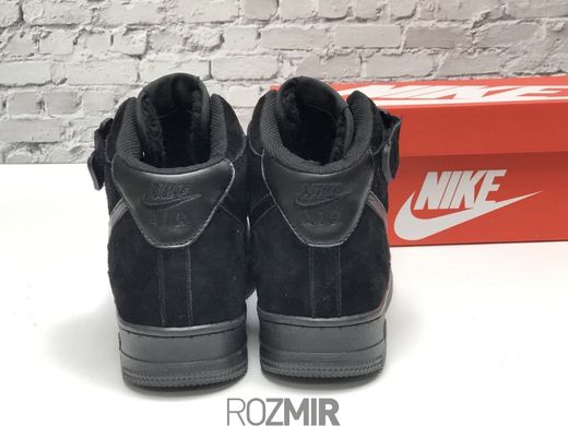 Зимові кросівки Nike Air Force 1 High Suede Fur "Black" з хутром