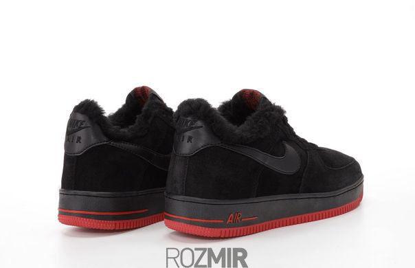 Зимние кроссовки Nike Air Force 1 Low "Black/Red" с мехом
