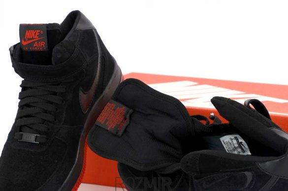 Мужские кроссовки Nike Air Force 1 High Suede "Black/Red"