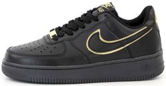 Кроссовки Nike Air Force 1 Low '07 Essential Black Gold Swoosh