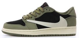 Кроссовки Air Jordan 1 Low OG TS SP Travis Scott Khaki/Black-White