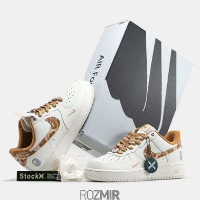 Кросівки Nike Air Force 1 Low x BAPE "White/Brown"