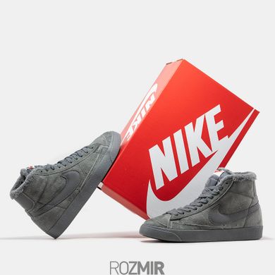 Зимові чоловічі кросівки Nike Blazer High Winter "Gray" с мехом