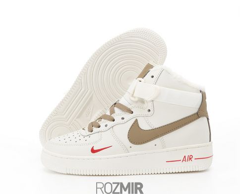Зимние кроссовки Nike Air Force 1 High Winter "White/Brown" с мехом