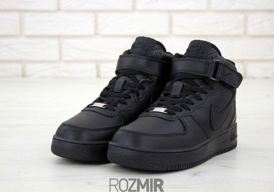 Зимові кросівки Nike Air Force Leather High Winter "Black" з хутром
