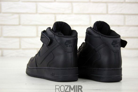 Зимние кроссовки Nike Air Force Leather High Winter "Black" с мехом