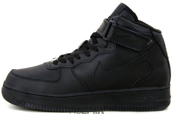 Зимние кроссовки Nike Air Force Leather High Winter "Black" с мехом