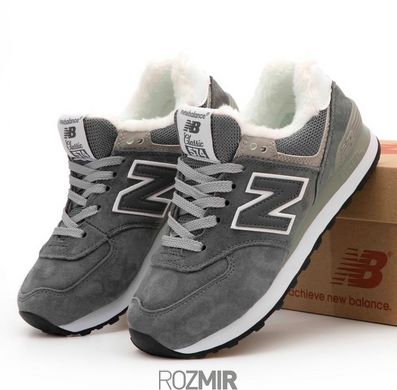 Зимові кросівки New Balance 574 Winter "Grey" з хутром