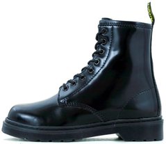 Зимние женские ботинки Dr. Martens 1460 Patent Lamper 8-Eye Boots "Black" с мехом