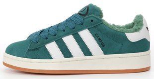 Зимние кроссовки adidas Campus Winter Green/White-Gum с мехом