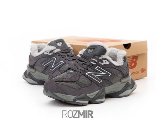 Зимові чоловічі кросівки New Balance 9060 Winter Grey з хутром