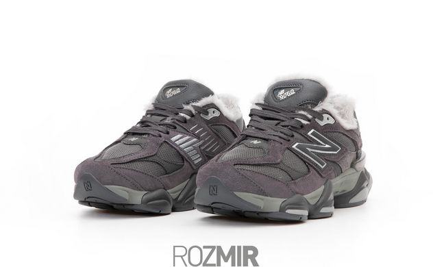 Зимові чоловічі кросівки New Balance 9060 Winter Grey з хутром