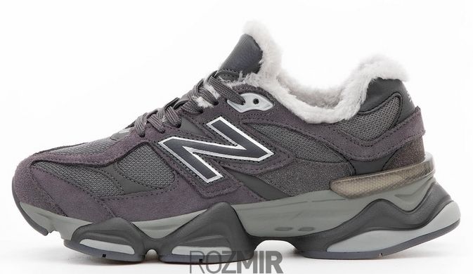 Зимові чоловічі кросівки New Balance 9060 Winter Grey з хутром