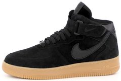Мужские кроссовки Nike Air Force 1 High Suede "Black/Gum