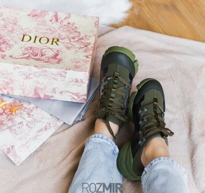 Женские кроссовки Dior D-Connect Neoprene Sneaker "Khaki"