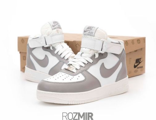 Зимние кроссовки Nike Air Force High Winter "White/Grey" с мехом