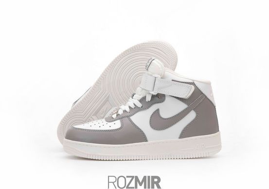 Зимние кроссовки Nike Air Force High Winter "White/Grey" с мехом