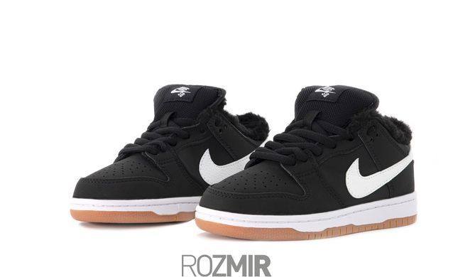 Зимние кроссовки Nike Dunk Low SE Winter "Black/White" с мехом