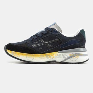 Мужские кроссовки Premiata Moerun "Dark Blue/White/Black/Yellow"