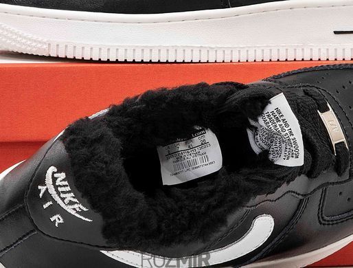 Зимние мужские кроссовки Nike Air Force 1 Low Leather Winter &ldquo;Black/White&rdquo; с мехом