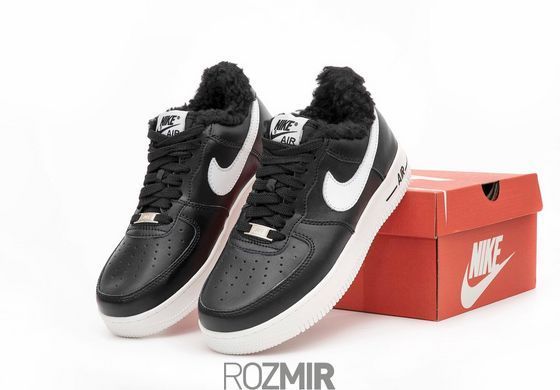 Зимние мужские кроссовки Nike Air Force 1 Low Leather Winter &ldquo;Black/White&rdquo; с мехом