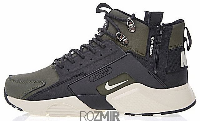 Мужские кроссовки ACRONYM x Nike Huarache CITY MID Leather "Olive"