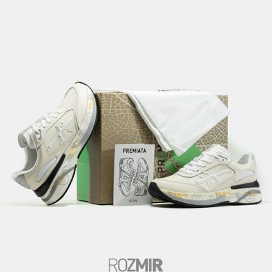 Мужские кроссовки Premiata Moerun "Beige/Grey/White/Black/Yellow"
