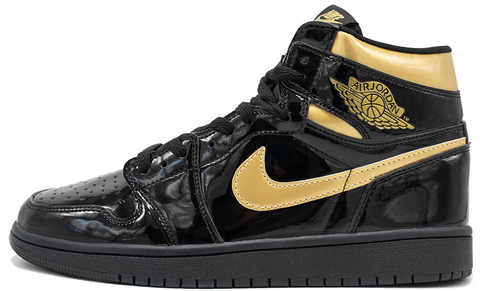 Black and gold hot sale low top 1s