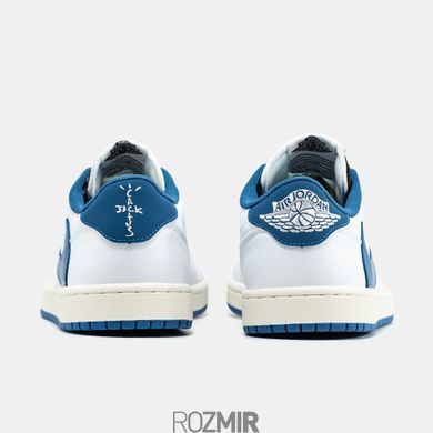 Кросівки Nike Air Jordan 1 Low x Travis Scott x Fragment "White/Blue"
